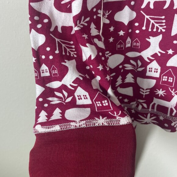 Pact Organic Cotton Men/Women Whimsical Holiday Pajamas Set Size Small Red White - Picture 2 of 8